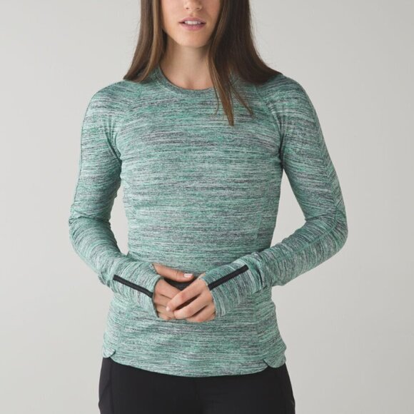 Lululemon Runderful Long Sleeve Space Dye Camo Forage Teal Black / Black - Picture 5 of 5